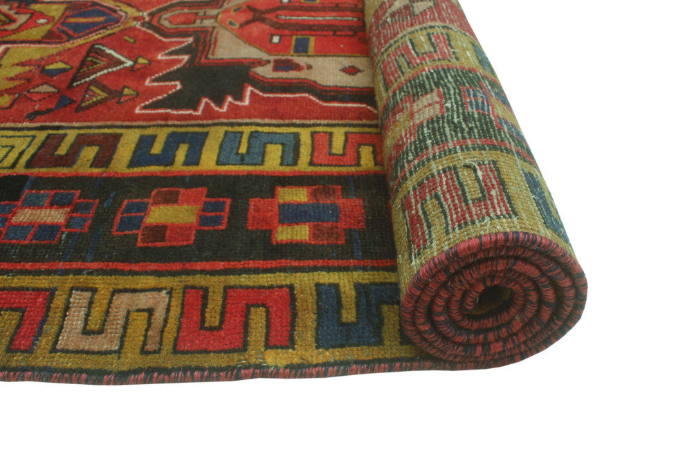 Semi-Antique Ivie Rust/Charcoal Runner, 4'0x9'0