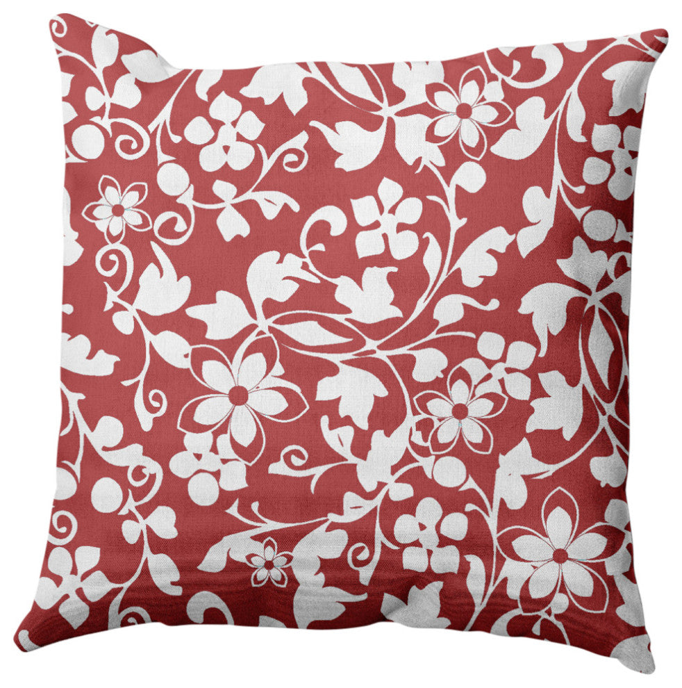 Evelyn Decorative Throw Pillow, Ligonberry Red, 16"x16"