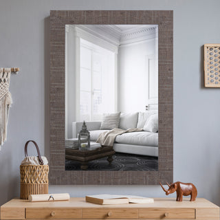 Mirror, Wood Frame Shallow Brown Texture