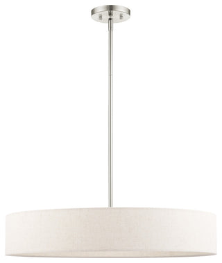 Livex Lighting Venlo 5 Light Brushed Nickel Large Drum Pendant