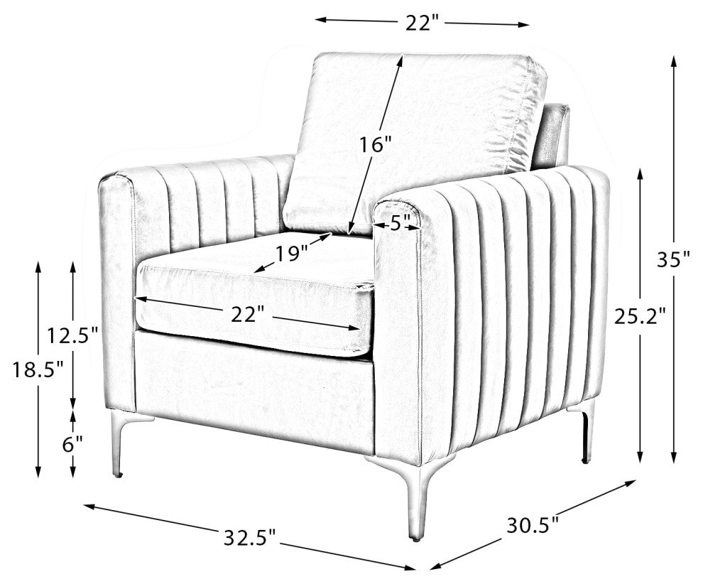 Contemporary Style Club Chair With Arms, Set of 2, Navy