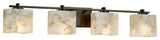 Alabaster Rocks! Era 4-Light Bath Bar, Rectangle, Dark Bronze, LED