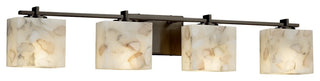 Alabaster Rocks! Era 4-Light Bath Bar, Rectangle, Dark Bronze, LED