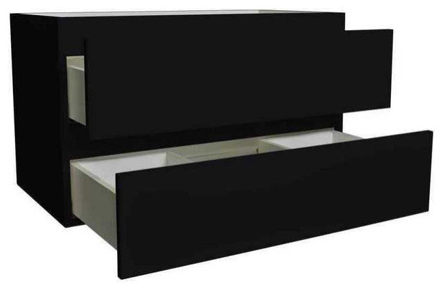 Salt 20Dx36" Floating Bathroom Vanity, Glossy Black, Cabinet Only