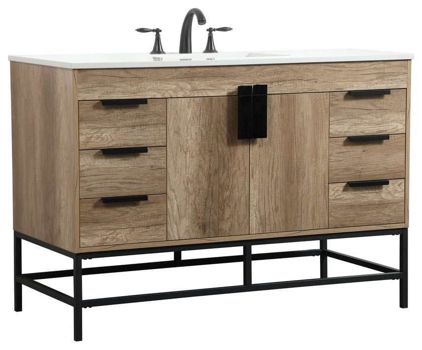 Home Living 22" Modern Natural Oak-Light Bathroom Vanity