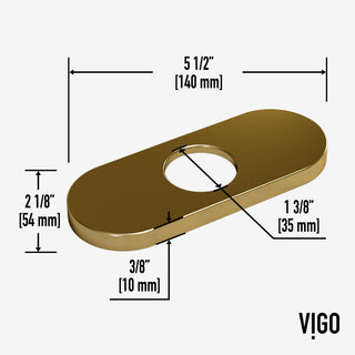 VIGO 5.5" L Bathroom Deck Plate, Matte Gold