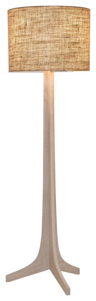 Nauta Floor Lamp, White Washed, Burlap, No Shelf