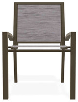 Kendall Sling Stackable Outdoor Dining Chair, Fossil/Beachwood