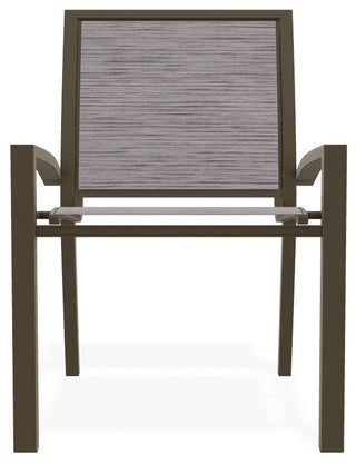 Kendall Sling Stackable Outdoor Dining Chair, Fossil/Beachwood
