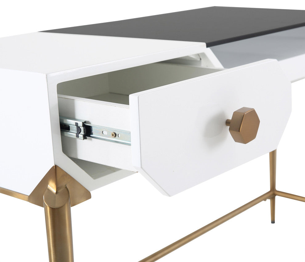 TOV Furniture Bajo White Lacquer Desk