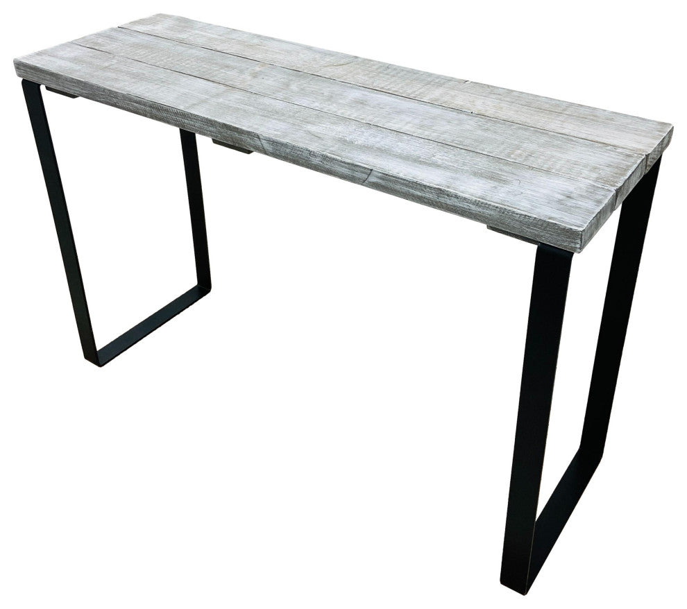 Barn Walls Bedroom Console Table Accent Table, Handcrafted, Graywash, 58" Length
