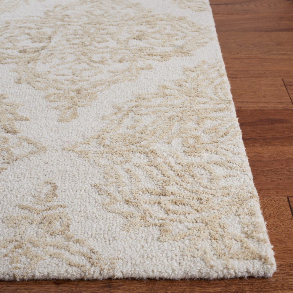 Safavieh Couture Abstract Collection, ABT346 Rug, Ivory/Beige, 6' Square