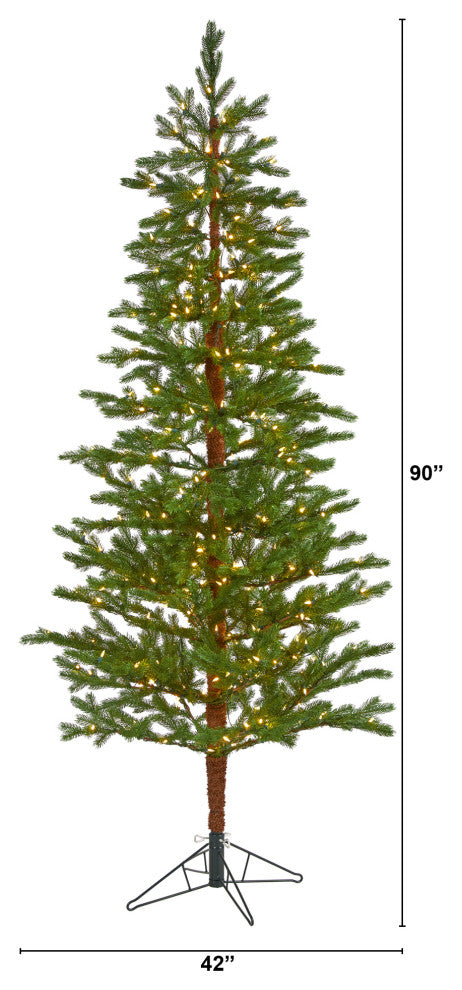 7.5' Fairbanks Fir Faux Xmas Tree W/ Multifunction Lights & Bendable Branches
