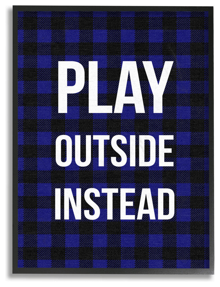 "Play Outside Instead" 11x14, Framed Giclee Texturized Art