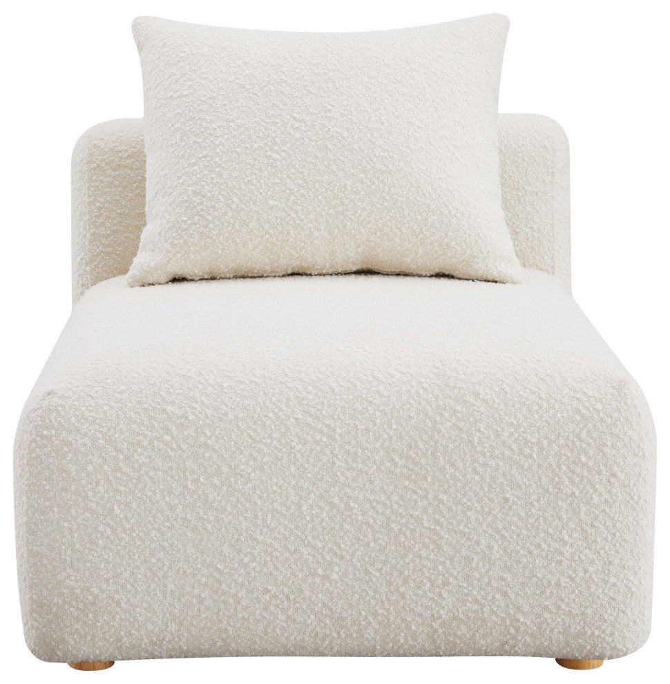 Hangover Cream Boucle Modular Armless Chair - Cream