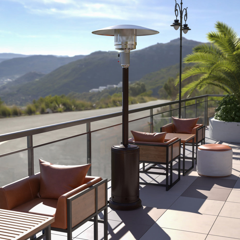 Roseto FFOF21416 87" Tall Portable Outdoor Propane Patio Heater - Bronze