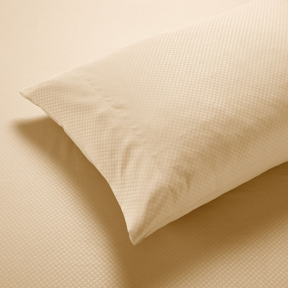 Tobol 6 Piece Embossed Sheet Set, Beige, Twin