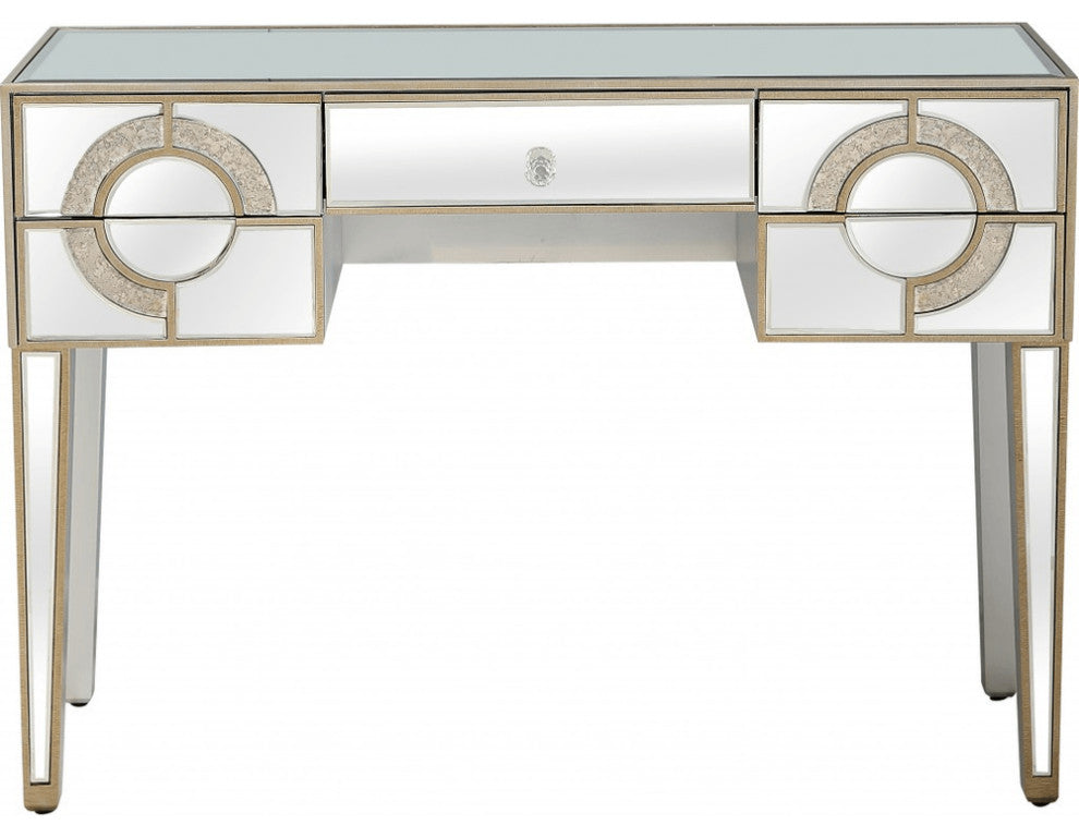 Antiqued Crystal Console Table