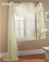 Sheer Voile 216" Long Window Scarf Swag