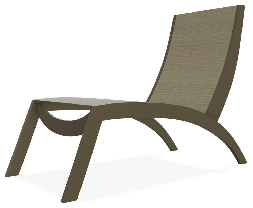 Dune Sling Stackable Outdoor Hydro-Lounge Chaise, Elevation Stone/Beachwood