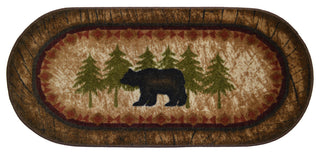 Cozy Cabin Rustic Lodge  Kitchen Accent Rug, 20"x44", Birch Bear