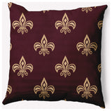 18" x 18" Fleur de Lis Indoor/Outdoor Polyester Throw Pillow, Pomegranate