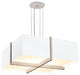Veram Pendant Integrated LED, White Washed Oak, Gloss White, 24, 3000k