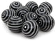 3" White Double Stripes Porcelain Ball Set