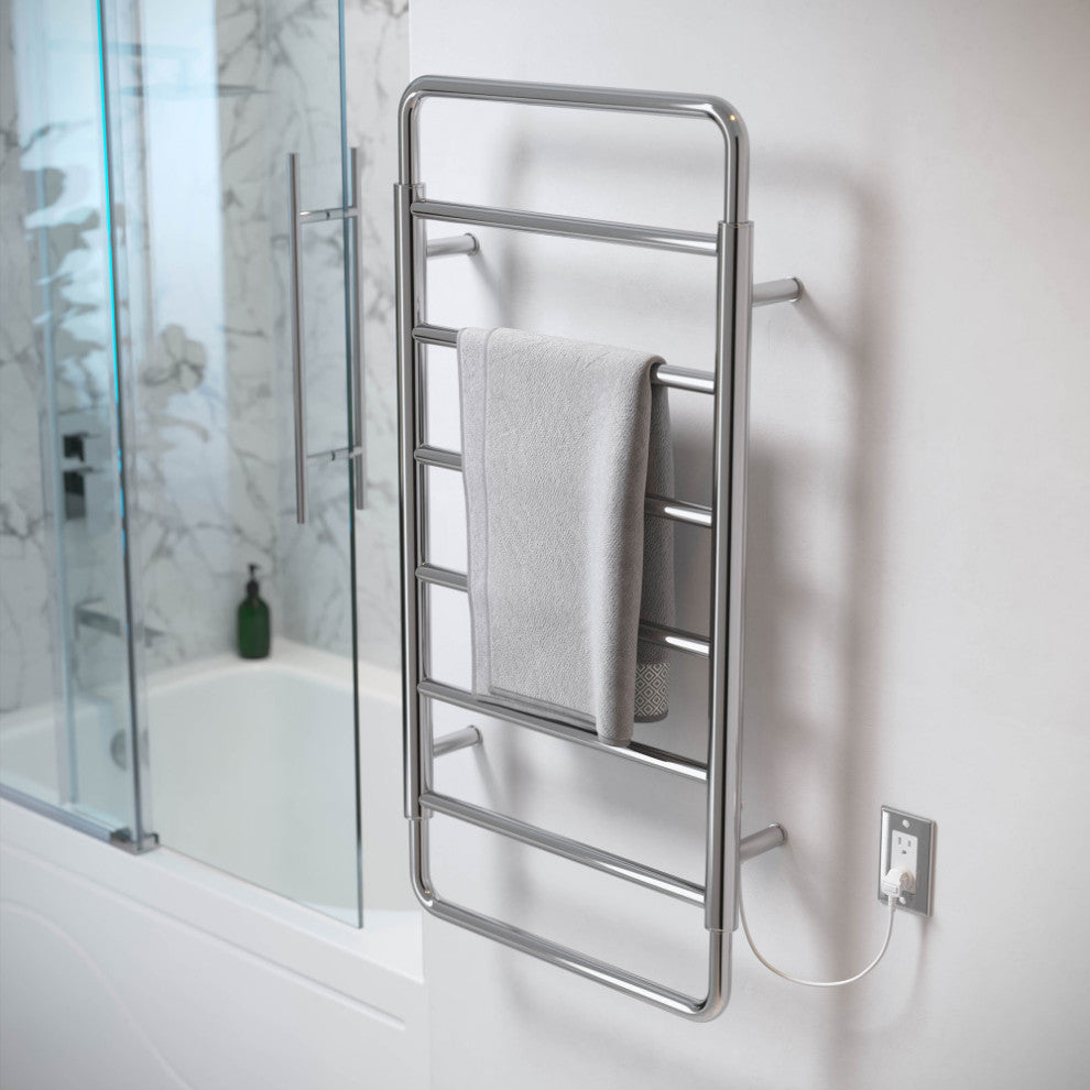 Ivy 8-Bar Electric Towel Warmer, Chrome