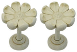 Daisy Medallion Holdback, Ivory, Set of 2