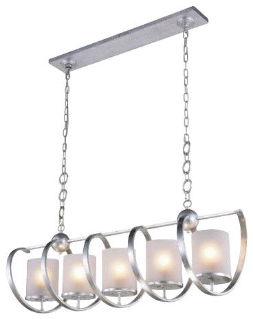 Elegant Lighting Europa Collection Pendant, Vintage Silver Leaf