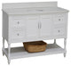 Beverly 48" Bathroom Vanity, White, Quartz