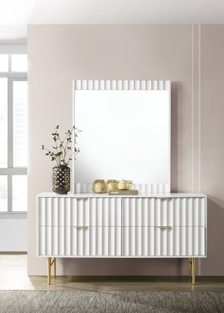 Modernist Medium Gloss Finish Dresser, Brushed Gold