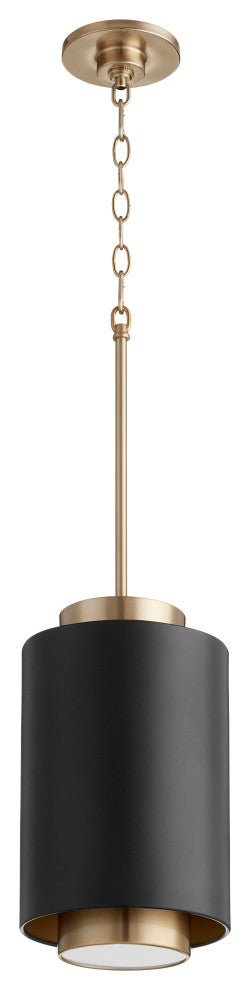 Quorum 8008-6980 One Light Pendant, Black Aged Brass Finish