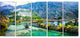 Valle d Aosta Castles Italy, Landscape Canvas Art Print, 60"x28", 5 Panels