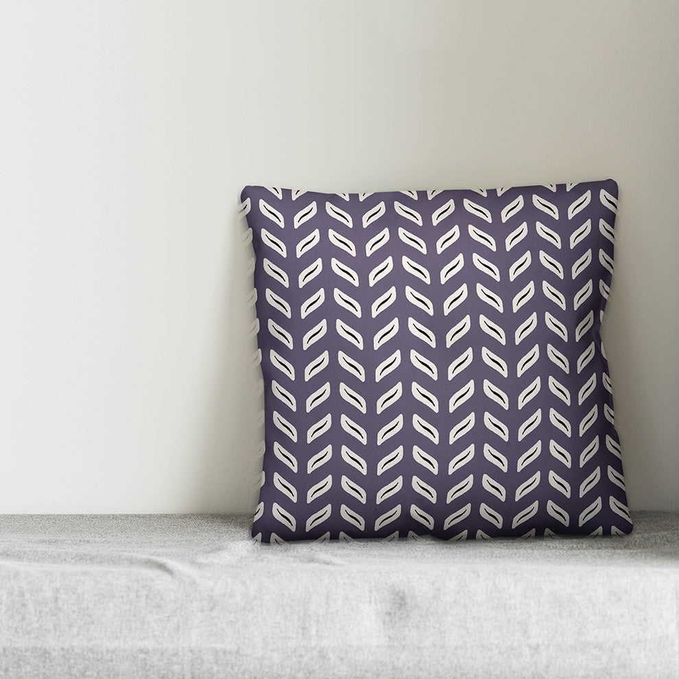 Tire Track Pattern, Purple Throw Pillow Cover, 16"x16"