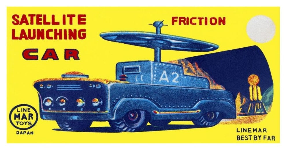 "Satellite Launching Car A2" Digital Paper Print by Retrotrans, 46"x24"