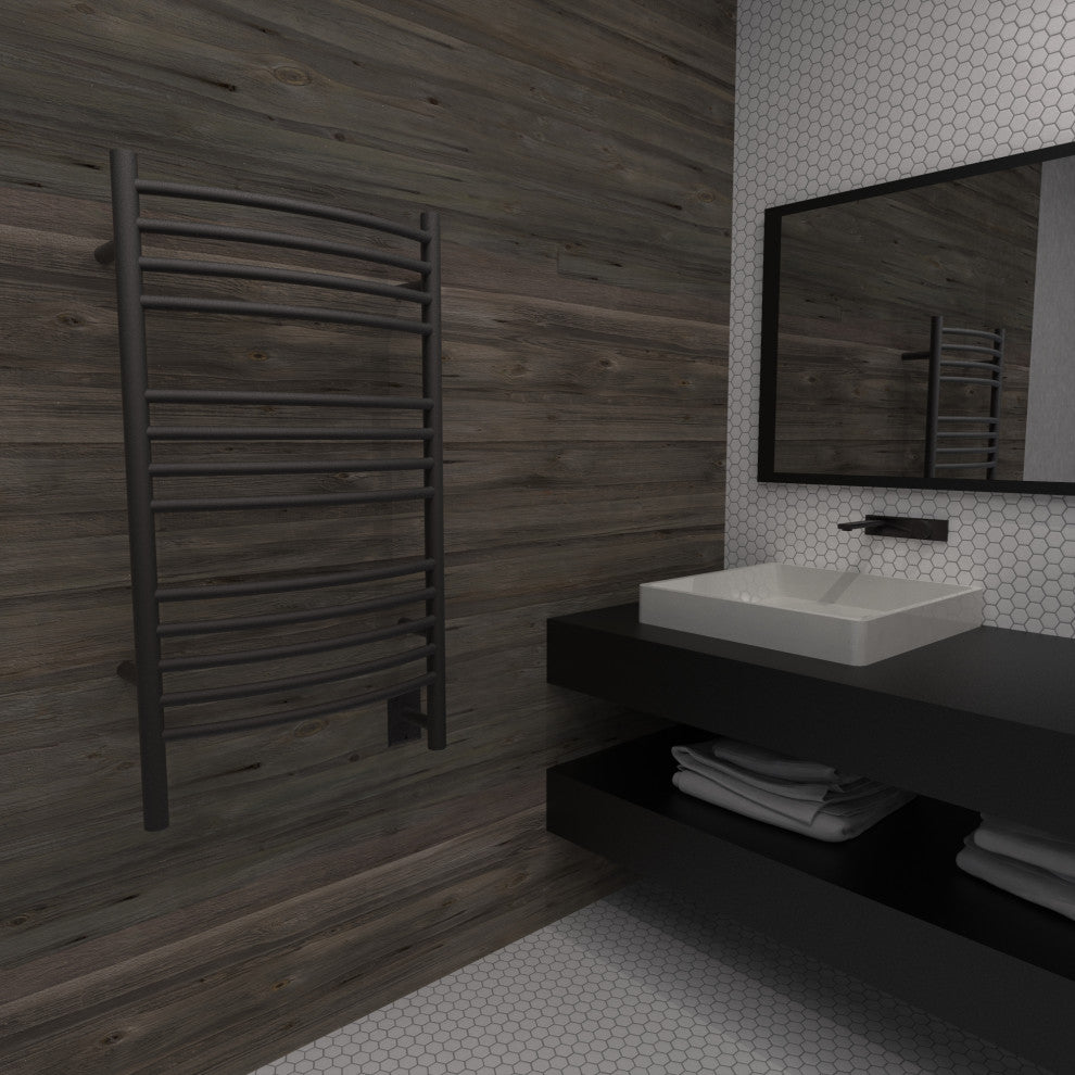 Jeeves Model C-Curved Towel Warmer, Oil Rubbed Bronze