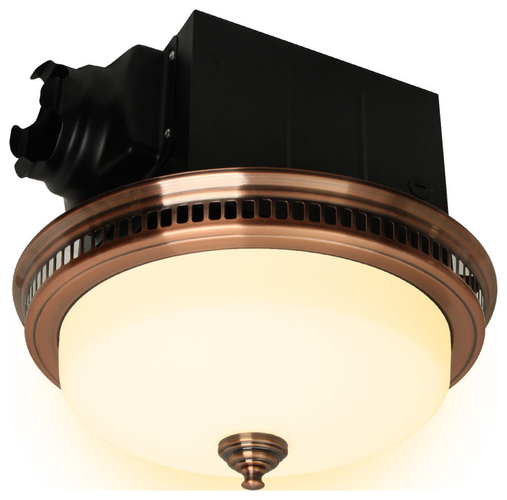 Bathroom Exhaust Fan  LED Light and Nightlight 110CFM 1.5 Sone Antique Copper