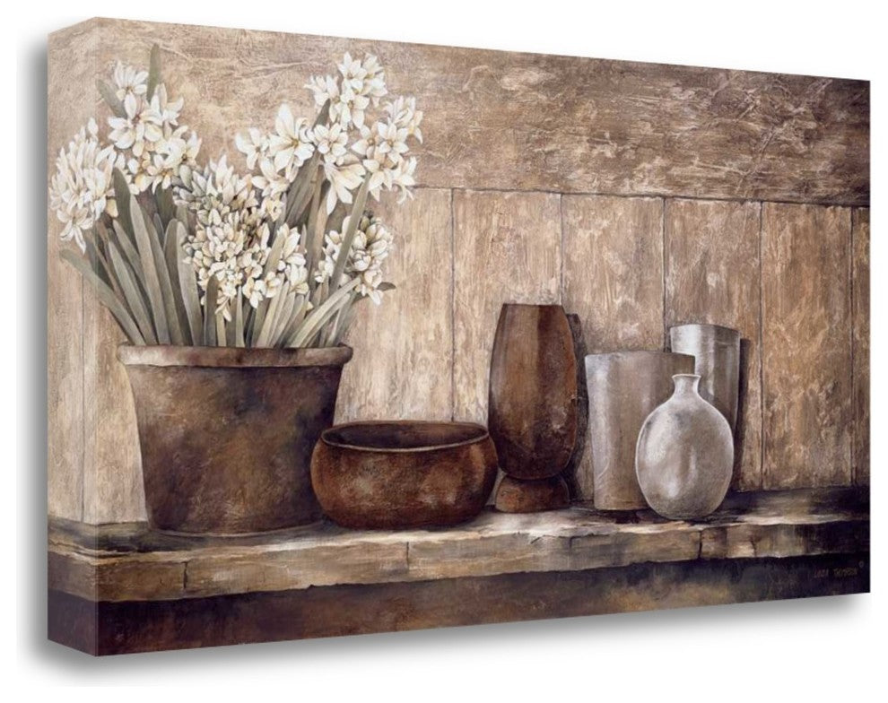 "Hyacinth On A Sideboard" By Linda Thompson, Giclee Print on Gallery Wrap Canvas