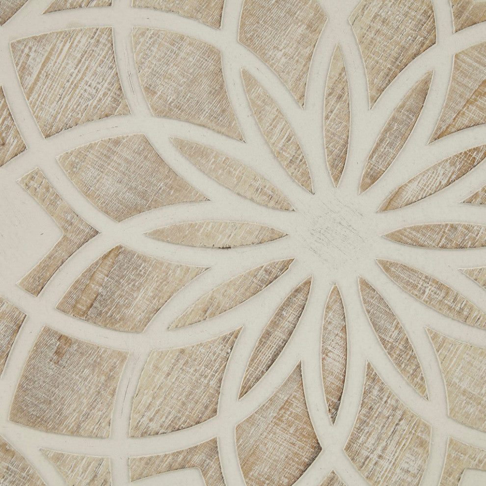 Madison Park Medallion Boho Rustic Wood Round Wall Decor
