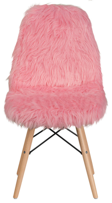 Shaggy Dog Light Pink Accent Chair