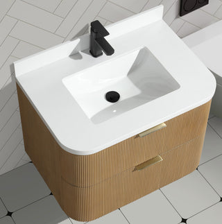 Ari Kitchen and Bath Chantal 30" Floating Bathroom Vanity Oak