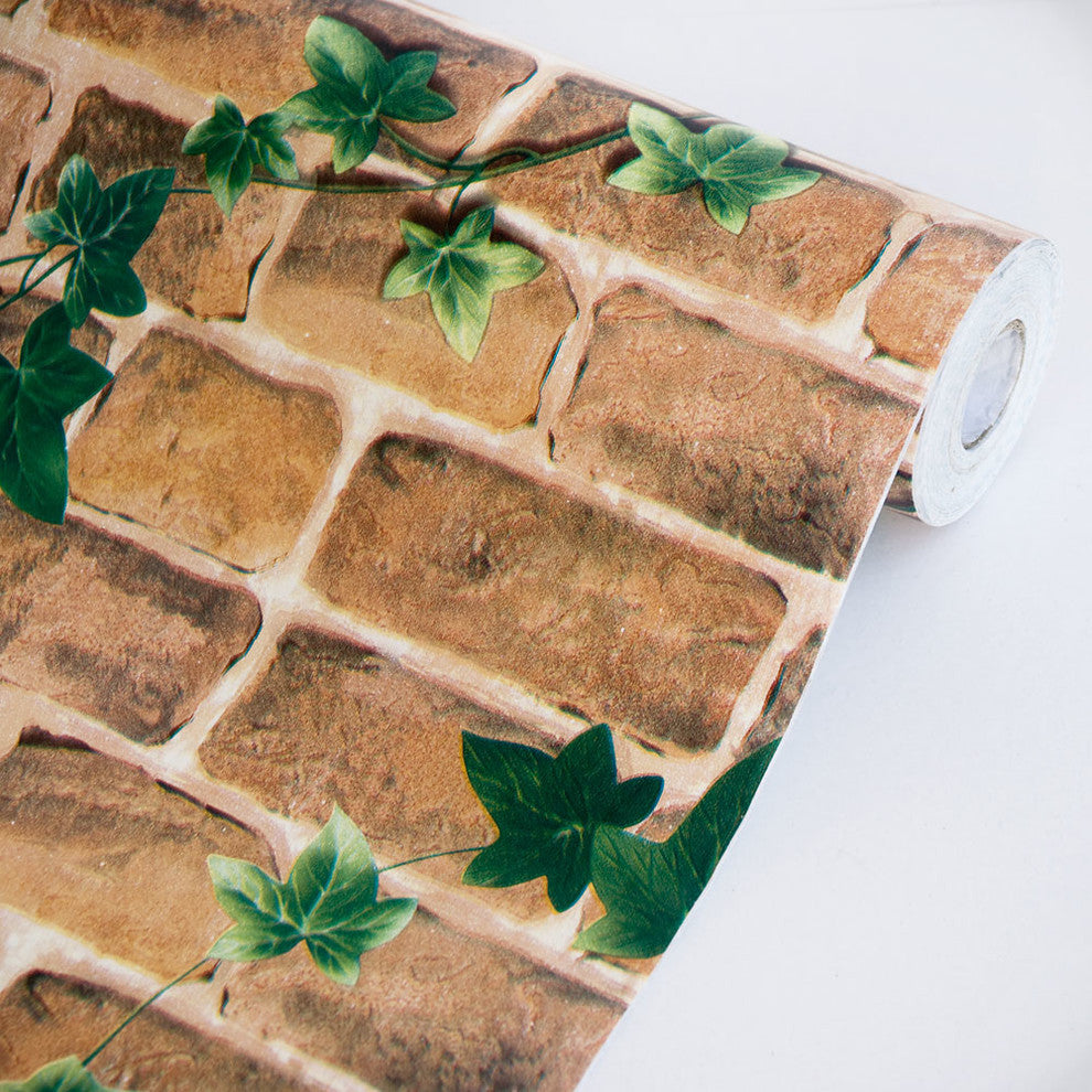 Ivy Wall Crimson - Vinyl Self-Adhesive Wallpaper Prepasted Wall Decor (Roll)