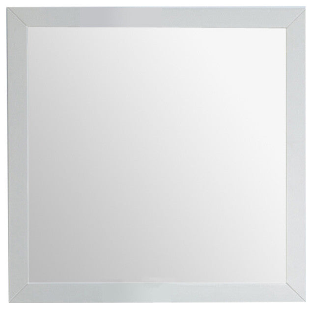 Fully Framed 30" White Mirror