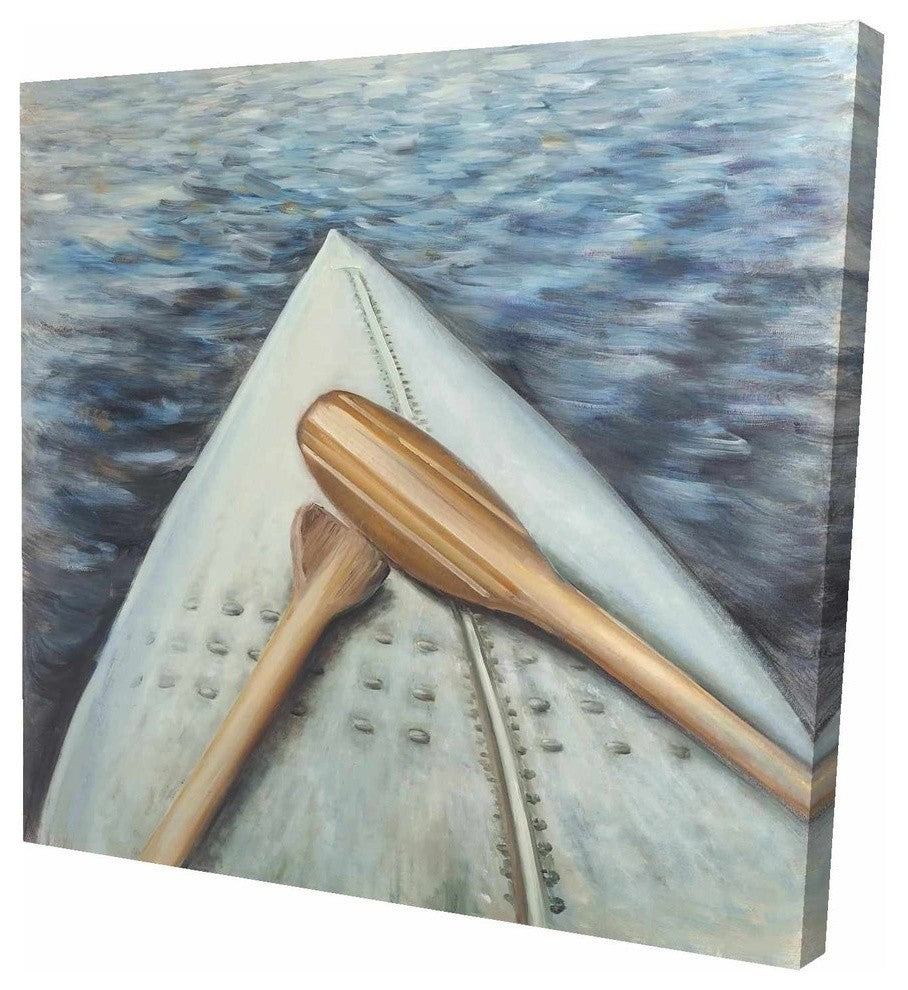 Canoe Adventure Paddle, Fine Art Gallery Wrapped Canvas, 24"x24"
