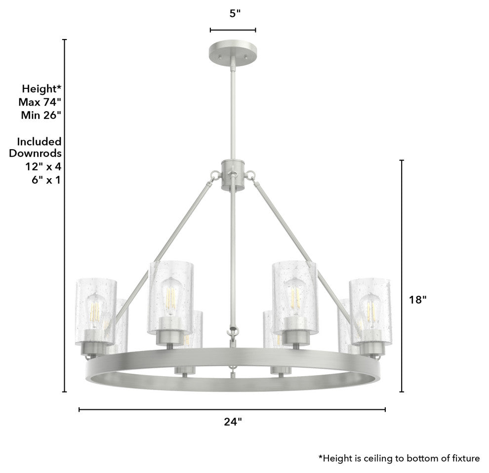 Hunter Hartland Brushed Nickel 8-Light Chandelier