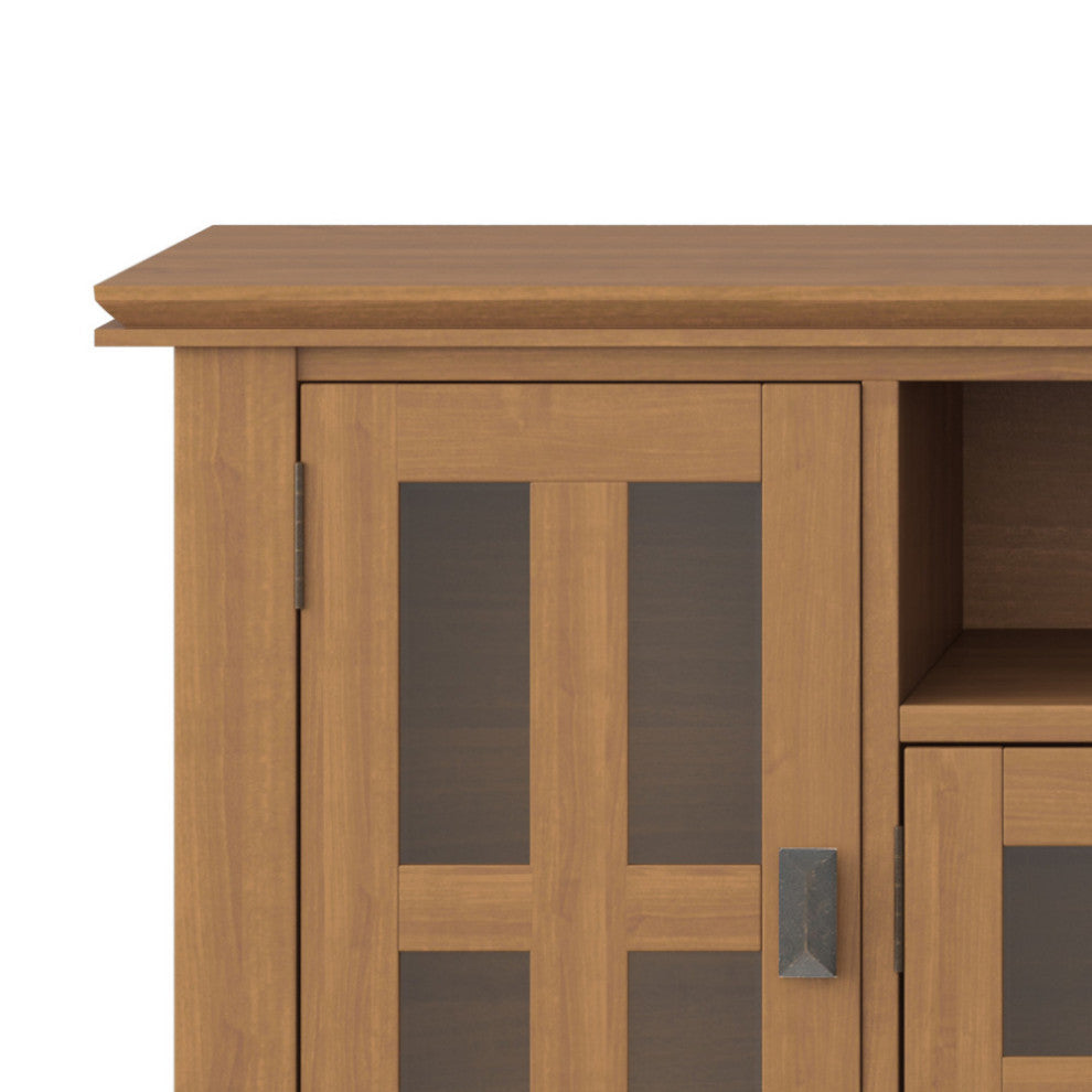 Artisan Solid Wood 72" TV Media Stand For TVs up to 80", Honey Brown