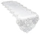 Antebella Lace Embroidered Cutwork Table Runner, White, 15"x108"