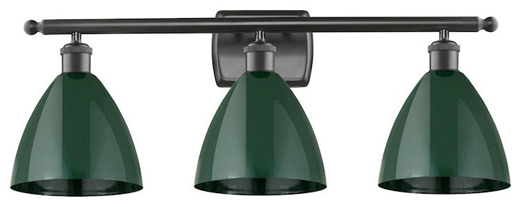 Innovations Lighting 516-3W-OB-MBD-75-GR Plyth Dome, 3 Light Bath Vanity In